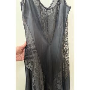 Vintage 70s Fredericks of Hollywood Black Lace Size M Slip Sexy‎ Dark Romantic